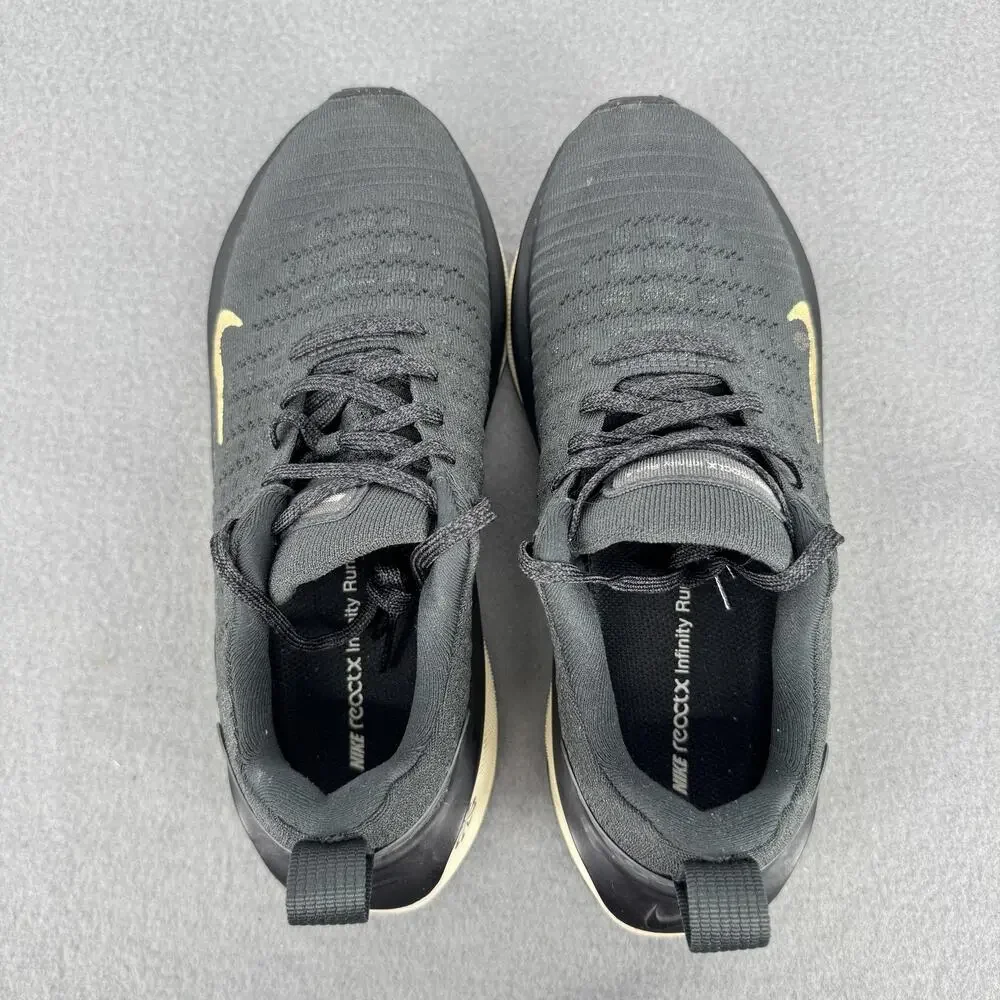 Nike ReactX Infinity Run 4 Womens 7 Black Gold Running Shoes DR2670-006